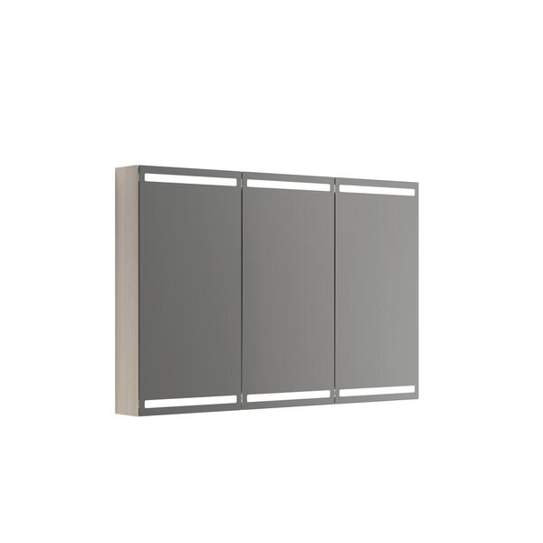 Speilskap Parallel m/lys og lysstyring, m/3 dørere 80x120x15 hvit eik