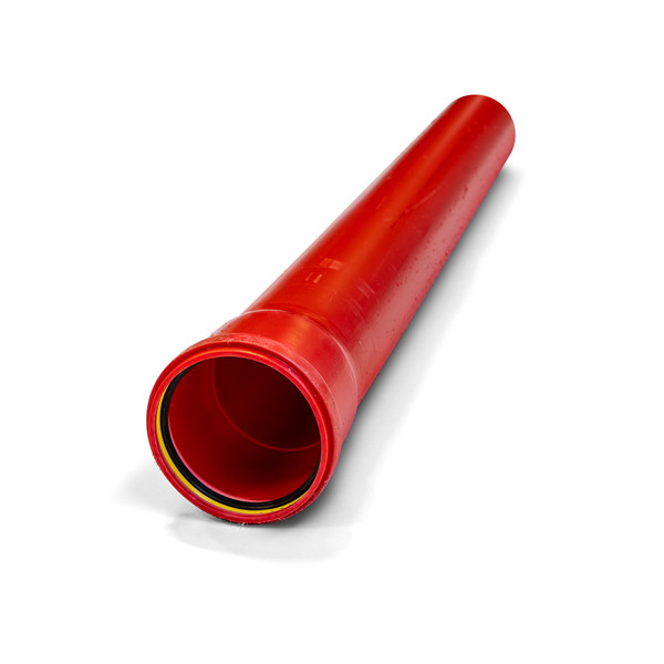 110x4,0 mm PP glatt kabelrør SN8 rød, 6 meter