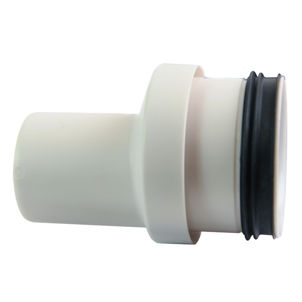 75 mm x 50 mm Smartline overgang PP, med nippel og spissende, hvit