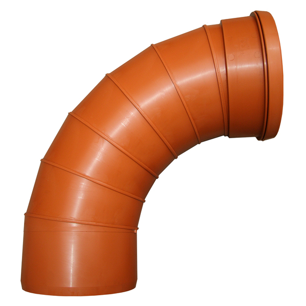 315 mm x 87,5° PP bend segmentsveist, rødbrun
