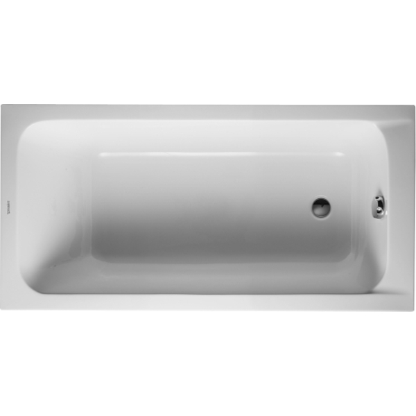 D-Code badekar f/ innbyggning med avløp i siden, 1500x750 mm