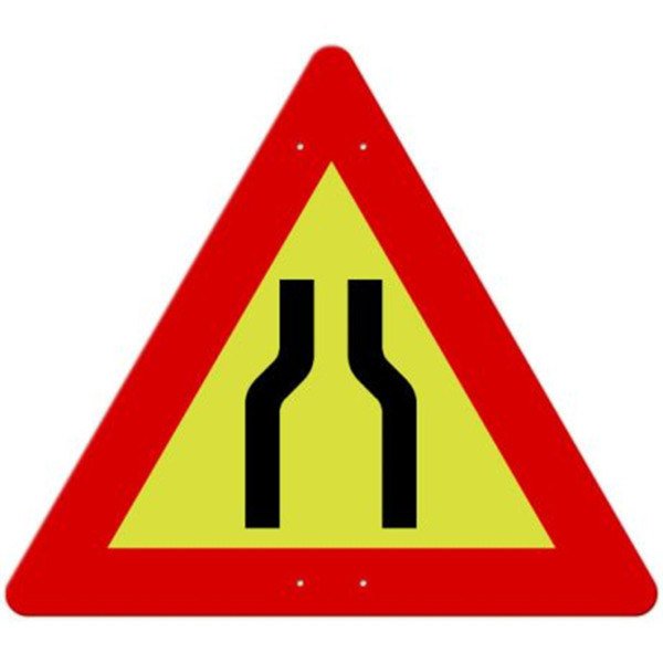 Skilt - smalere veg, 106.1 MS FGG Kl.3