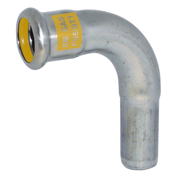 88,9 mm Inoxpres GAS  bend 90, m/1 muffe
