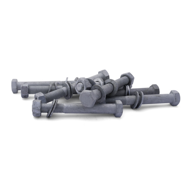 M20x130 Boltesett 8 stk varmforsinket, delgjenget