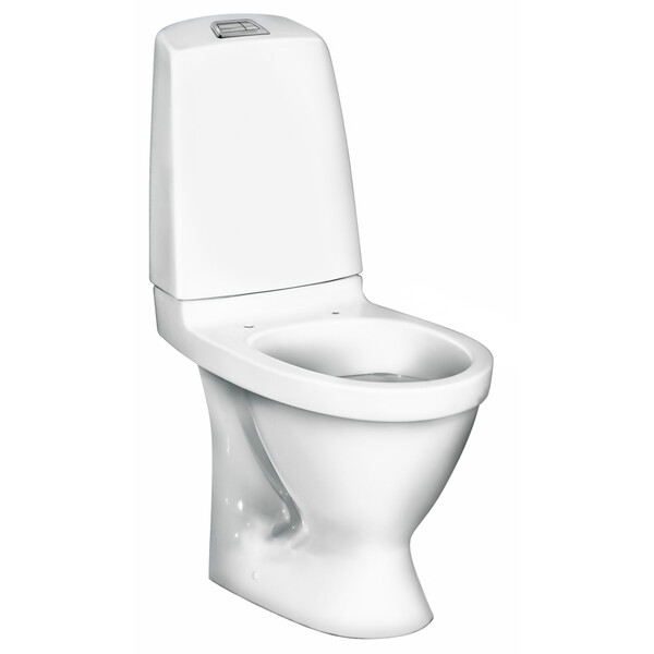 Nautic 1510 gulvtoalett Hygienic Flush, u/sete, skjult P-lås, 2/4 ltr