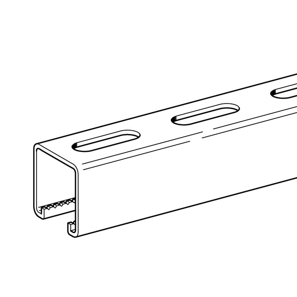 41/62/2,5 montasjeskinne system 41, pregalvanisert, 6 meter