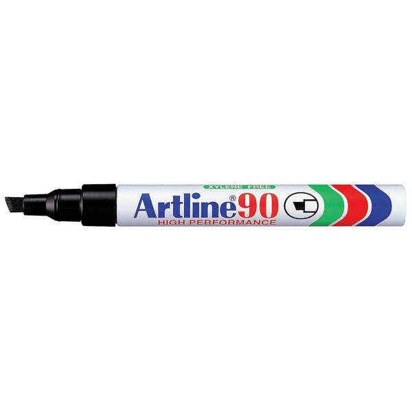 Merkepenn Artline 90 sort medium, m/skåret spissbredde 2-5 mm