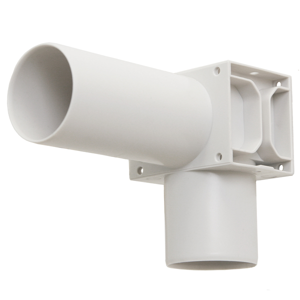 50 mm Smartline bend 90° PP, med veggfeste, hvit