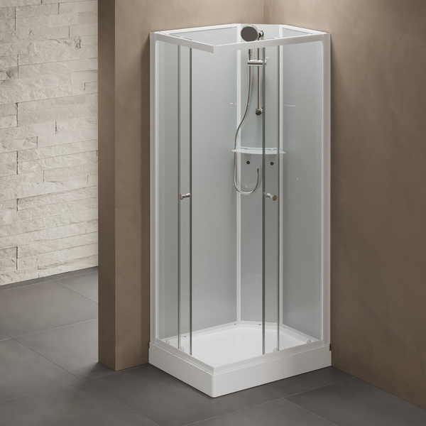 1904 Otra bakvegger 70x90/90x70, frostet glass, hvit profil