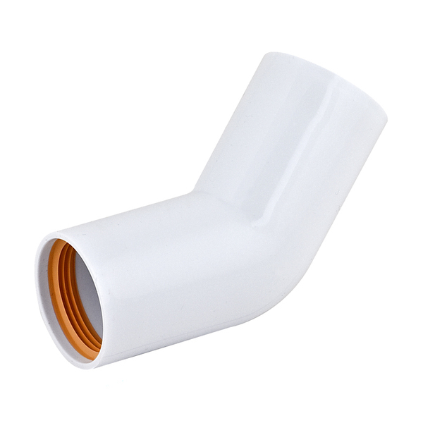40 mm Falu bend 45 dobbelmuffe, hvit