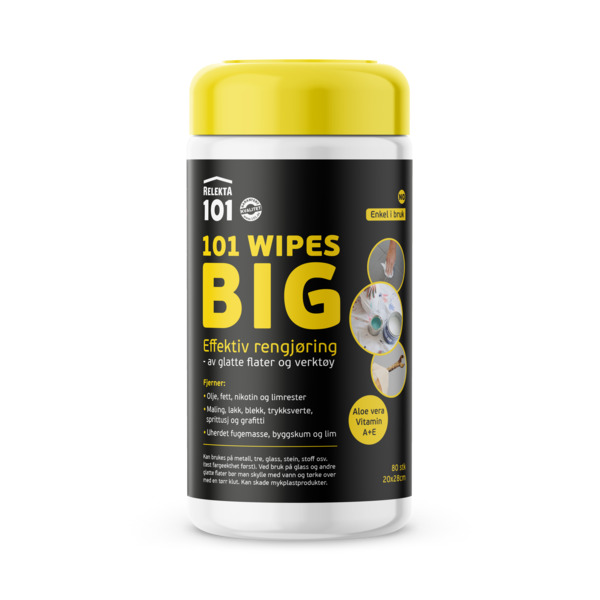 101 Wipes BIG rengjøringsklut 80 kluter, 20x28 cm