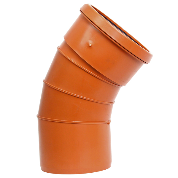315 mm x 45° PP bend segmentsveist, rødbrun