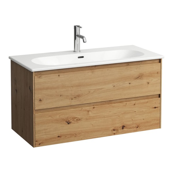 Lua møbelpakke m/2 skuffer og servant, 1000x525x455 vill eik