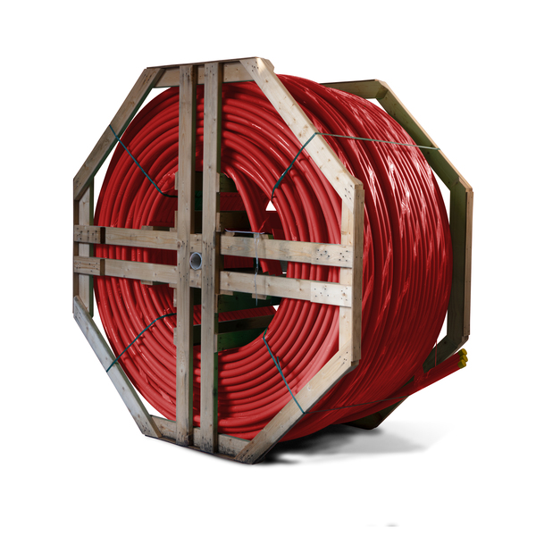 40x3,7 mm 3-løps DL fiberkabelrør rød, trommel 500 mtr