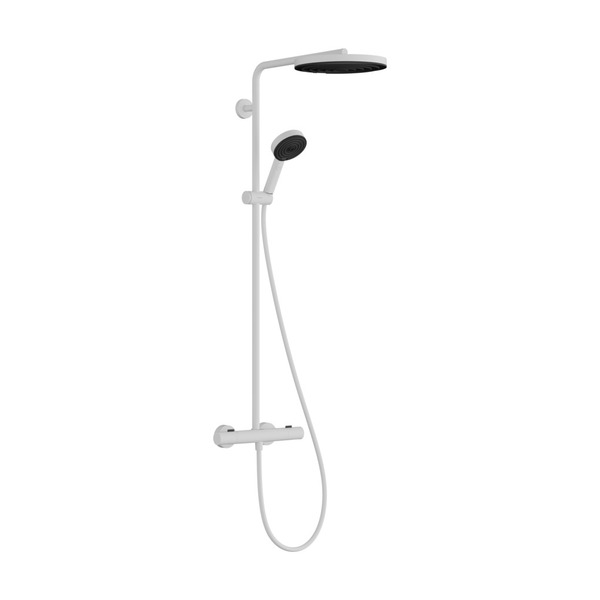 Pulsify S Puro Showerpipe 260 1jet, m/Ecostat Fine, hånddusj 3jet, matt hvit