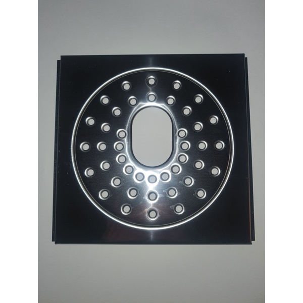 200x200x9 rund rist m/ram/st.kant/utsp, m/utsparing og støpekant