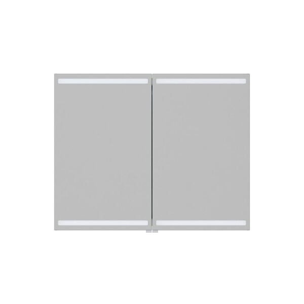 Speilskap Level m/2 dører lys/lysstyring, 80x100 cm sort eik