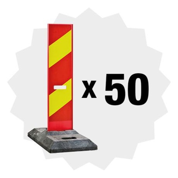Sebraflex hindermarkering 906 m/fot v/h, pakke a 50 stk