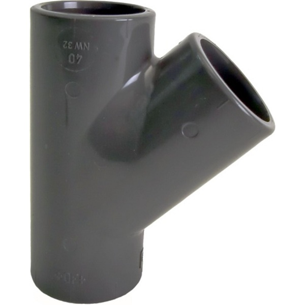 50 mm PVC-U T-rør 45