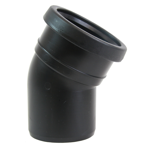 90 mm PP bend 30°, sort
