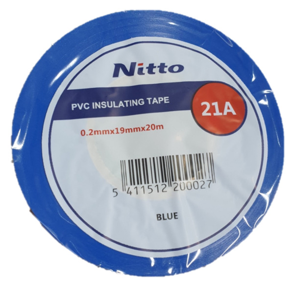 Nitto 19mmx20 mtr isolasjonstape N21A, blå