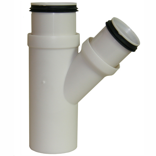 50 mm x 40 mm Smartline grenrør 45° PP, hvit