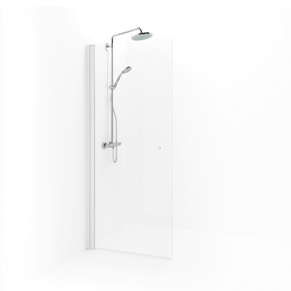 Spirit rett dør 870 mm med knottgrep, hvit, klart glass