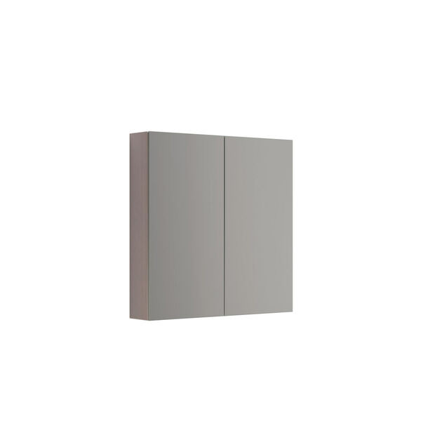Skap m/2 speildører 80x80x15, grå eik