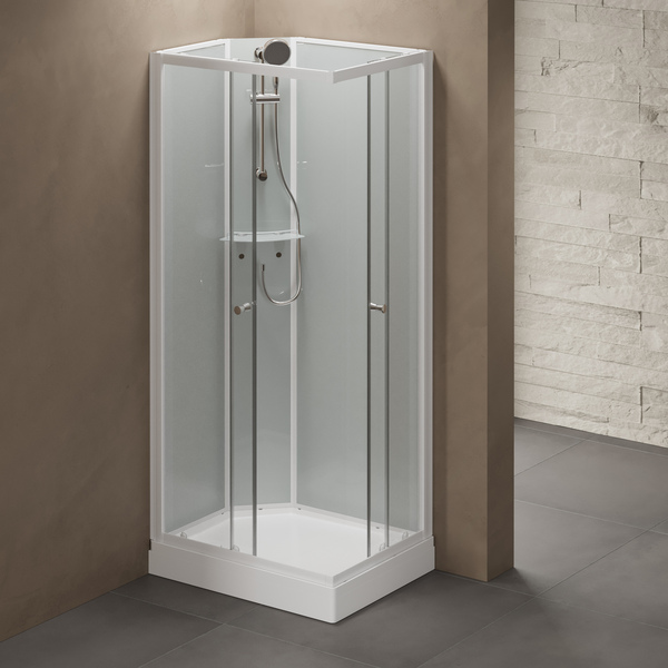 1904 Otra frontpakke 70x90/90x70, klart glass med hvit søyle