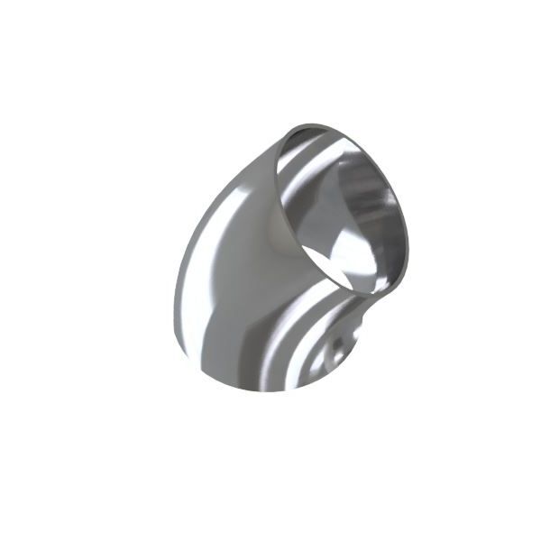 DN50 52x1,5 bend 45° DIN 11851, utvendig slipt syrefast AISI 316