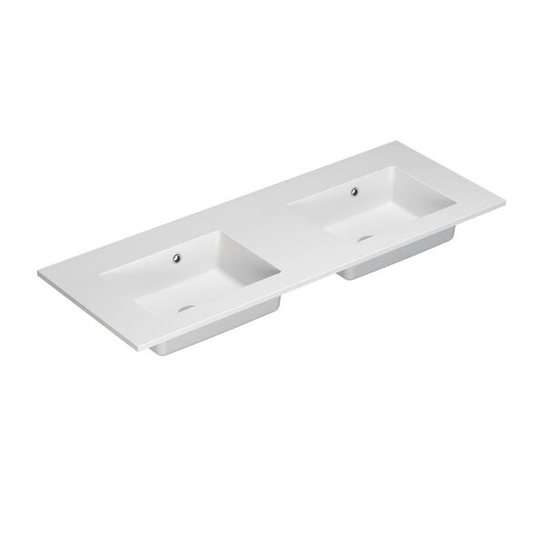 Servant Minore 120,2x45,5 cm dobbel, uten kranhull, hvit matt