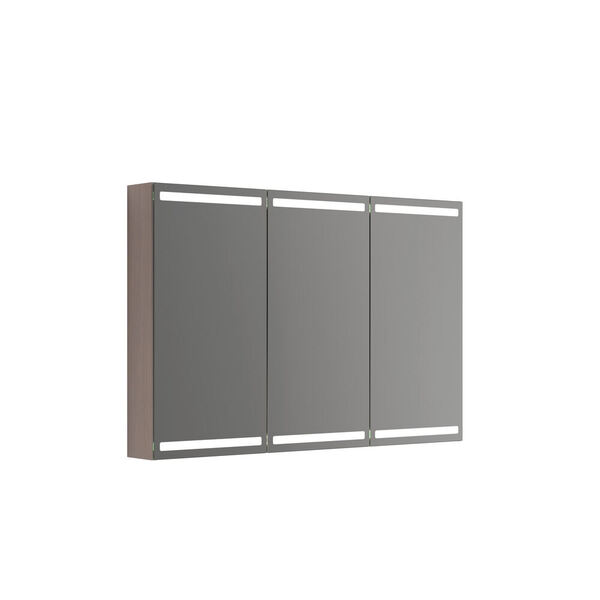 Speilskap Parallel m/lys og lysstyring, m/3 dørere 80x120x15 grå eik