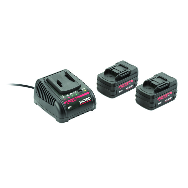 Ridgid sett med 2 batteri og 1 lader