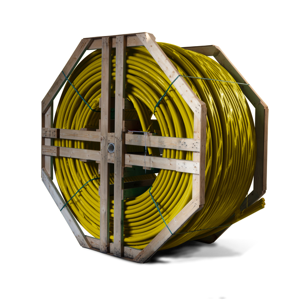 40x3,7 mm 3-løps DL fiberkabelrør gul, trommel 500 mtr