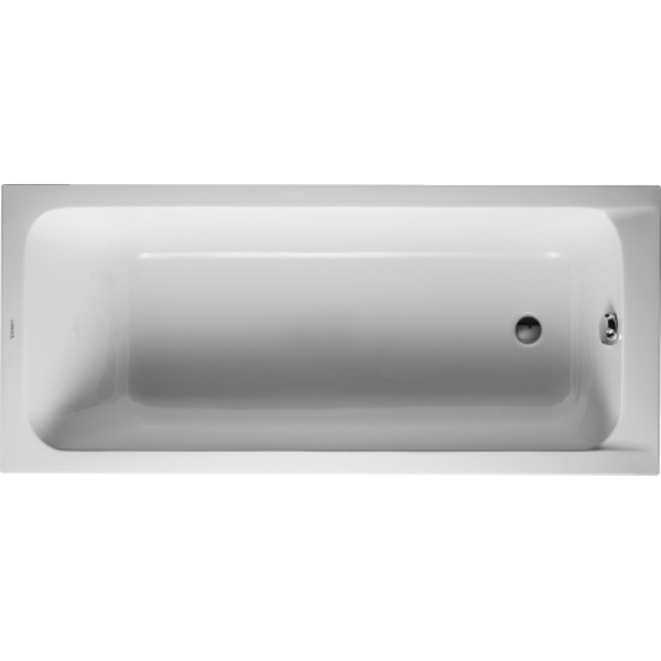 D-Code badekar med avløp i siden, 1600x700 mm