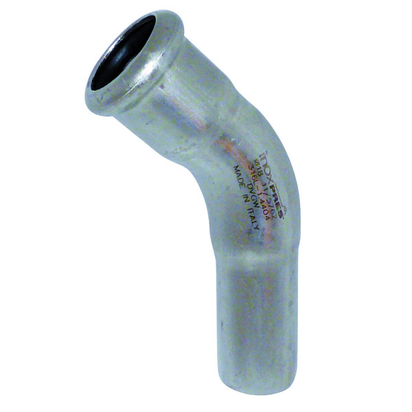 42 mm Inoxpres syrefast bend 45, m/1 muffe