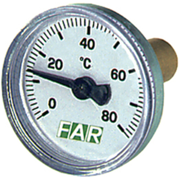 3/8x31 skivtermometer Ø40 0-80 gr bak, m/1/2 følerlomme