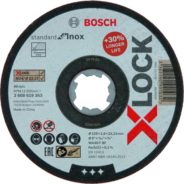 125x1,6 Bosch kappeskive X-lock stdi