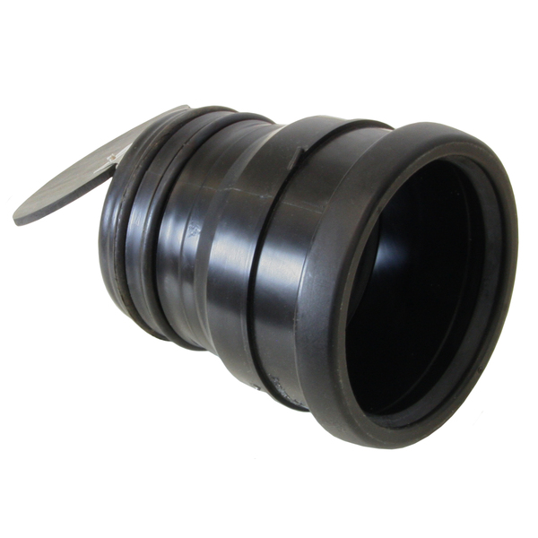 110 mm PP klaffventil med muffe, sort