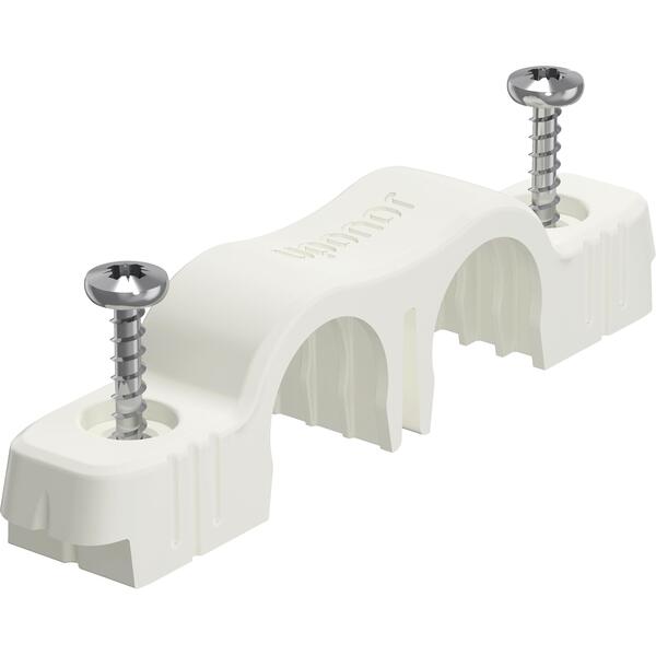 25 mm Teck dobbel-klammer f/varerør