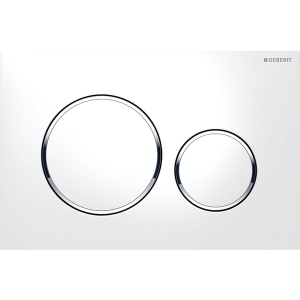 Sigma 20 betjeningsplate, hvit/krom ring