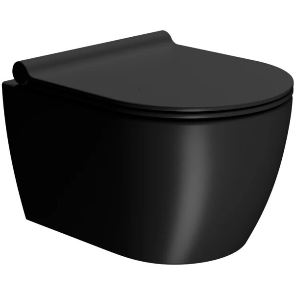GSI Pura veggskål 460 x 360 mm, uten spylekant, matt sort
