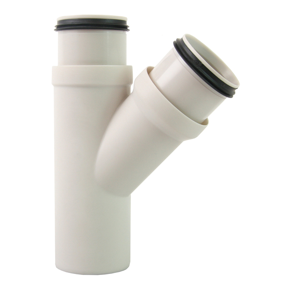 50 mm x 50 mm Smartline grenrør 45° PP, hvit