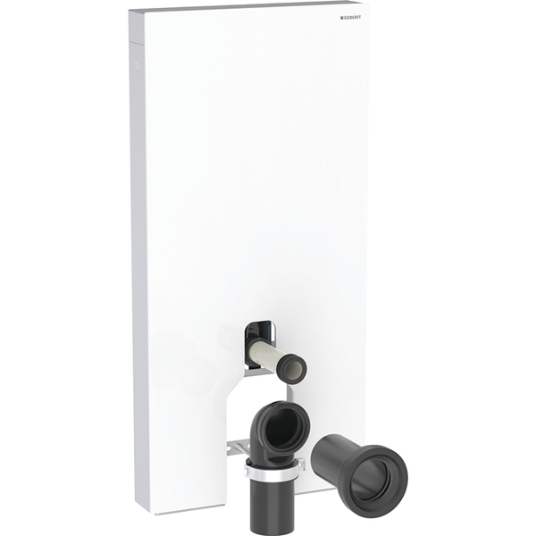 Monolith modul 101 cm f/gulvtoalett, glass hvit/alu
