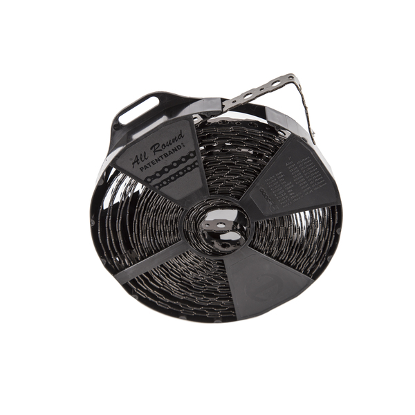 12mm 1904 patentbånd  sort plast, 3 mtr
