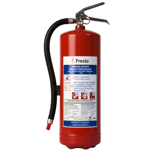 Presto pulverslukker PG6R, 525x180x150