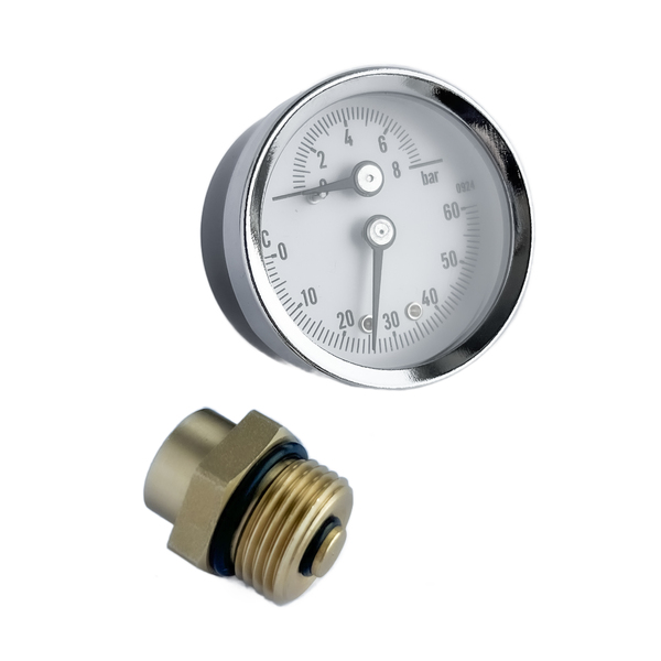AJ mano-/termometer 60 mm, 6 bar axial