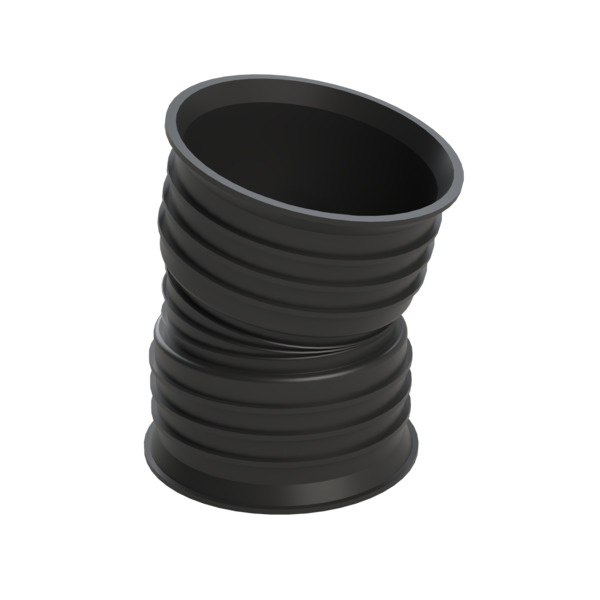 200 mm IQ bend med 2 muffer 15 grader, Eksklusiv pakning