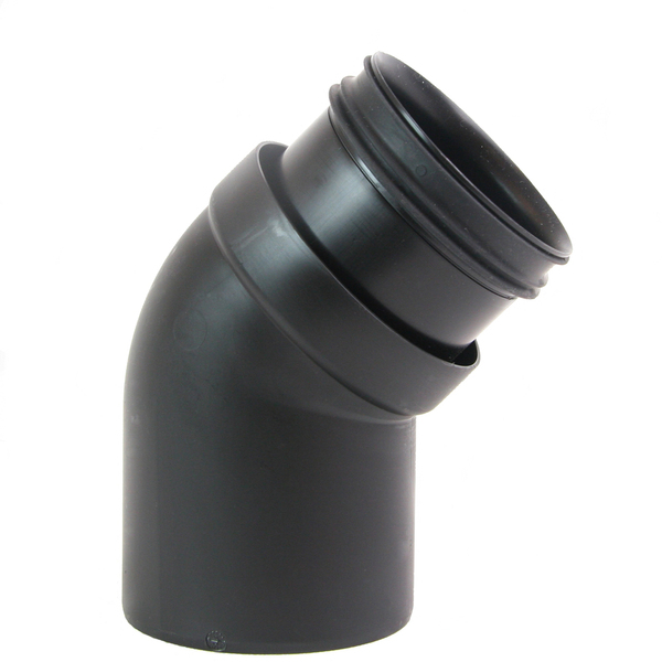 75 mm x 45° PP Smartline bend, sort