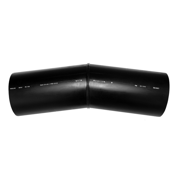 180 mm PE100 bend 15° SDR26, Segmentsveis
